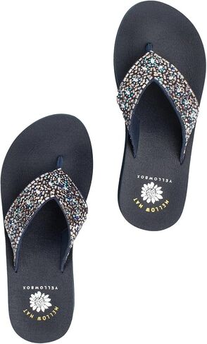 صندل نسائي من Yellow Box Becca Flatform Flip-Flop، صندل ذو نعل سميك، مجموعة MellowMat in Saudi Arabia