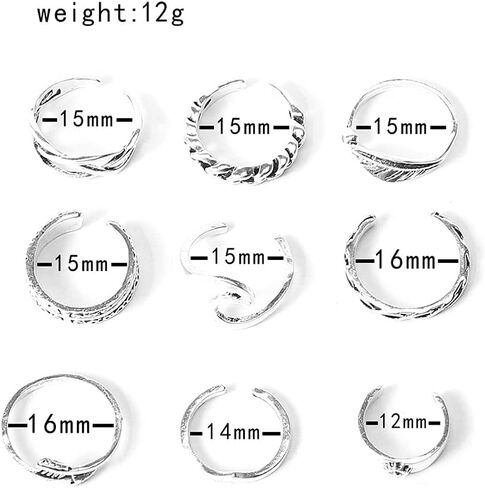 ZZ ZINFANDEL 28 Pcs Toe Rings - Adjustable Rings Toe Rings for Women Open Vintage Retro Finger Wave Toe Ring Beach Foot Jewelry Set (adjustable) in Saudi Arabia
