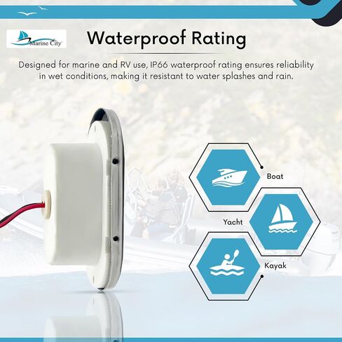 MARINE CITY 24V 1.5W 304 درجة من الفولاذ المقاوم للصدأ مقاوم للماء IP66 LED ضوء بيضاوي باللون الأبيض الناعم in Saudi Arabia