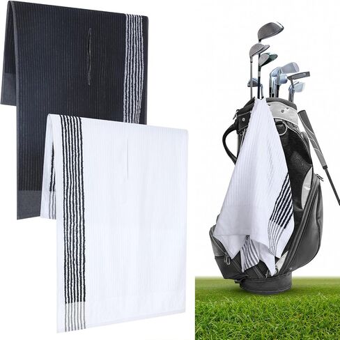 Vabean 2 Pcs 22 x 44 Caddie Style Golf Towel Large Center Cut Golf Caddy Towel Hanging Fast Drying Golf Club Towel Cotton and Polyester Blend Camping Towels for Golfers Tour Players in Saudi Arabia