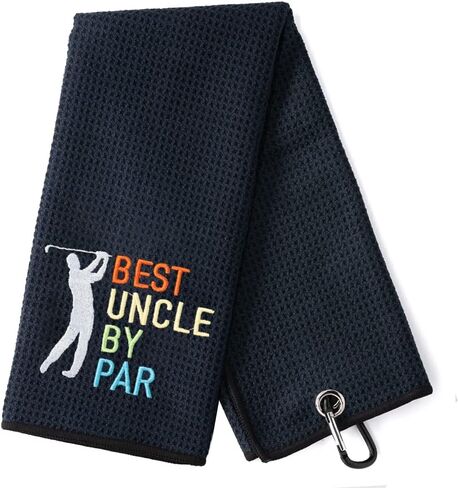 DYJYBMY Best Uncle by Par Golf Towel, Embroidered Golf Towels for Golf Bags with Clip, Golf Gifts for Men Women, Birthday Gifts for Golf Fan, Retirement Gifts in Kuwait