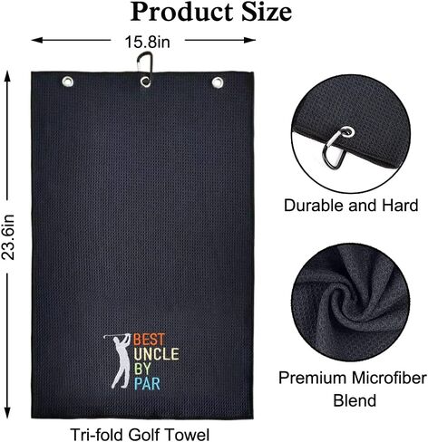 DYJYBMY Best Uncle by Par Golf Towel, Embroidered Golf Towels for Golf Bags with Clip, Golf Gifts for Men Women, Birthday Gifts for Golf Fan, Retirement Gifts in Kuwait