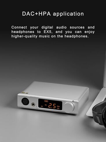 مكبر صوت Topping EX5 MQA Dual ES9038Q2M DAC بلوتوث 5.0 LDAC DSD512 PCM 768 كيلو هرتز عالي الدقة لسماعات الرأس HiFi Decoder (فضي) in Kuwait