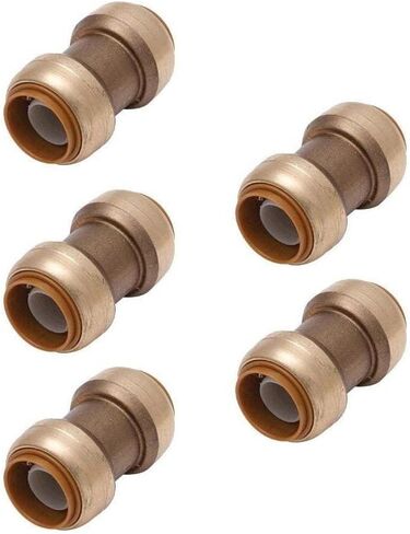 1/2 بوصة دفع لتوصيل موصل اقتران مستقيم لـ PEX، النحاس، أنابيب CPVC، تركيبات السباكة النحاسية مع المقوي، بدون الرصاص 10 في العبوة in Kuwait