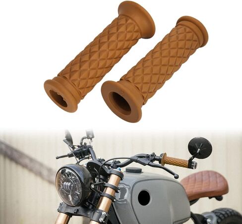 KEEPDSGN Motorcycle Rubber Handlebar Grip Universal 7/8 22MM Handle Bar Grips for Street Bike Cafe Racer Bobber Dirt Bike Custom in Kuwait