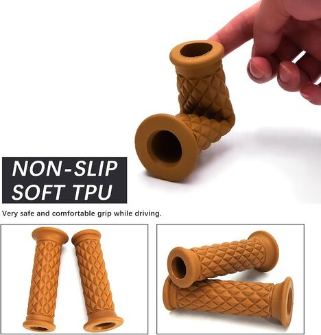 KEEPDSGN Motorcycle Rubber Handlebar Grip Universal 7/8 22MM Handle Bar Grips for Street Bike Cafe Racer Bobber Dirt Bike Custom in Kuwait