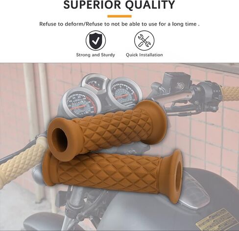 KEEPDSGN Motorcycle Rubber Handlebar Grip Universal 7/8 22MM Handle Bar Grips for Street Bike Cafe Racer Bobber Dirt Bike Custom in Kuwait