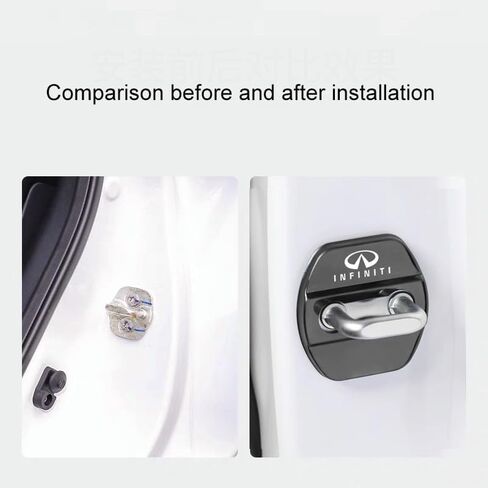 غطاء حماية قفل باب السيارة من الفولاذ المقاوم للصدأ من GODTERA متوافق مع إنفينيتي (أسود) in Kuwait