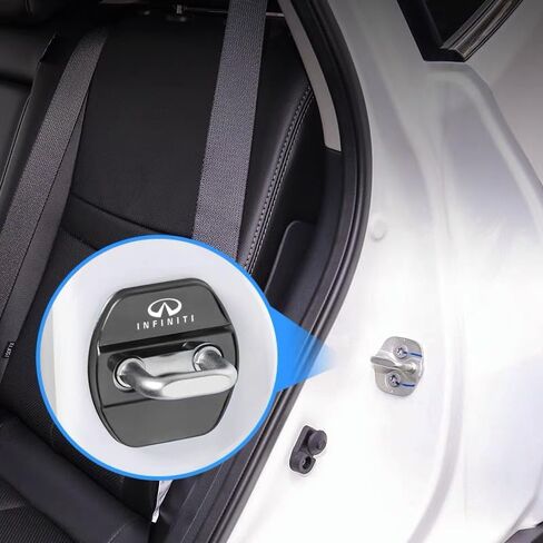 غطاء حماية قفل باب السيارة من الفولاذ المقاوم للصدأ من GODTERA متوافق مع إنفينيتي (أسود) in Kuwait