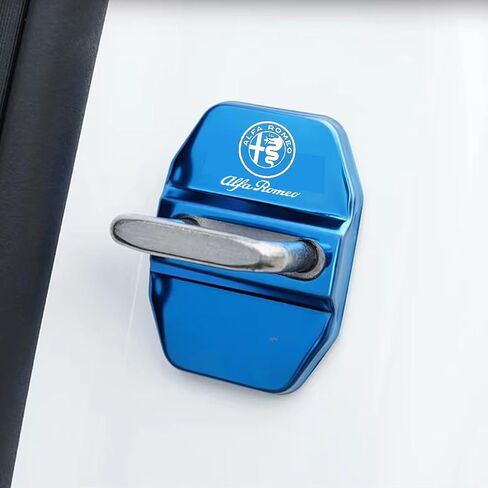 غطاء حماية قفل باب السيارة من الفولاذ المقاوم للصدأ من GODTERA متوافق مع ألفا روميو ستيلفيو جوليا 2017-2023 (فضي) in Kuwait