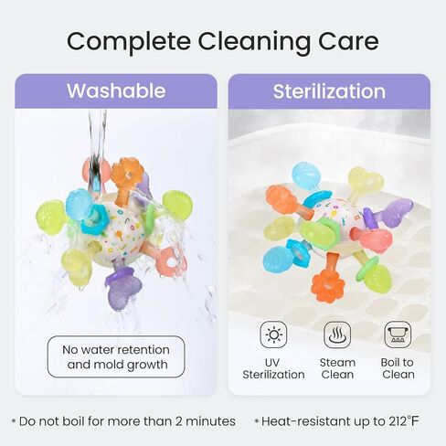 ألعاب التسنين للأطفال، كرة تسنين حسية متعددة، ألعاب تسنين للأطفال من مونتيسوري، حلقات تسنين من السيليكون للأطفال، لعبة مضغ للأطفال من عمر 0 ​​إلى 12 شهرًا، خالية من مادة BPA in Kuwait