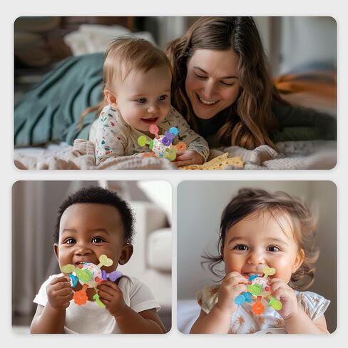 ألعاب التسنين للأطفال، كرة تسنين حسية متعددة، ألعاب تسنين للأطفال من مونتيسوري، حلقات تسنين من السيليكون للأطفال، لعبة مضغ للأطفال من عمر 0 ​​إلى 12 شهرًا، خالية من مادة BPA in Kuwait