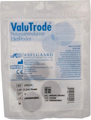 العلاج الطبيعي 58769 أقطاب رغوة Axelgaard ValuTrode، الأداء وطول العمر، جولة 1.25 بوصة، حزمة من 40 in Kuwait