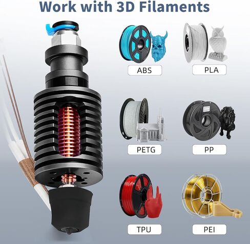 سيراميك هوتيند المعدني بالكامل: قلب تسخين سيراميك V5 J-Head 12V 50W متوافق مع Anycubic i3 Mega/MegaX/MegaS/MegaPro ترقية النهاية الساخنة in Kuwait