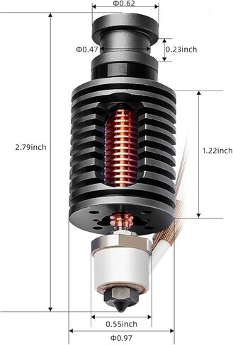 سيراميك هوتيند المعدني بالكامل: قلب تسخين سيراميك V5 J-Head 12V 50W متوافق مع Anycubic i3 Mega/MegaX/MegaS/MegaPro ترقية النهاية الساخنة in Kuwait