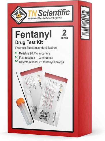 TN Scientific - شريط اختبار مخدرات الفنتانيل [عبوة من قطعتين] - مجموعة أدوات اختبار الطب الشرعي للمسحوق والسوائل وتحليل البول in Saudi Arabia