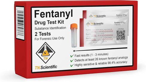 TN Scientific - شريط اختبار مخدرات الفنتانيل [عبوة من قطعتين] - مجموعة أدوات اختبار الطب الشرعي للمسحوق والسوائل وتحليل البول in Saudi Arabia