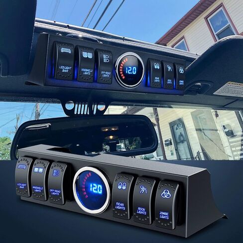 Nilight A-Pillar Switch Pod 12V Left Driver Side A Pillar Rocker Switch Panel with Backlit Label Stickers Pre-Wired On Off 4 Color Toggle Switches for Jeep Wrangler JK JKU 2011-2018, 2 Yeas Warranty in Saudi Arabia