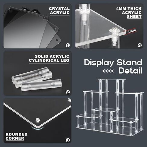 Choowin 6-Tier Acrylic Display Riser Display Stand Display Shelf Perfume Organizer Tabletop Acrylic Riser for Display Collectibles Action Figures Funko Pop Tiered Display Stand with Base Small in Saudi Arabia
