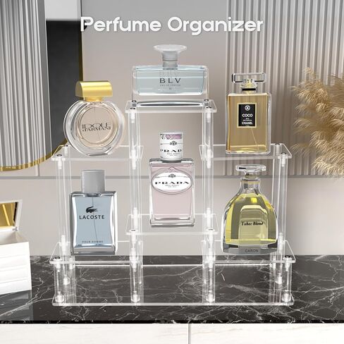 Choowin 6-Tier Acrylic Display Riser Display Stand Display Shelf Perfume Organizer Tabletop Acrylic Riser for Display Collectibles Action Figures Funko Pop Tiered Display Stand with Base Small in Saudi Arabia