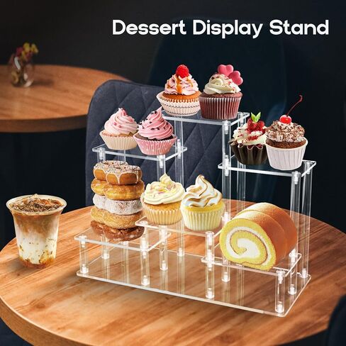 Choowin 6-Tier Acrylic Display Riser Display Stand Display Shelf Perfume Organizer Tabletop Acrylic Riser for Display Collectibles Action Figures Funko Pop Tiered Display Stand with Base Small in Saudi Arabia