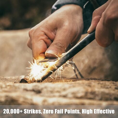 مجموعة أدوات إطلاق النار من الصوان والفولاذ للتخييم/المشي لمسافات طويلة - [6 × 1/2 بوصة] أداة النجاة من قضيب حديدي سداسي مع مهاجم/تيندركويك/صافرة - جهاز إشعال حريق من المغنيسيوم الكل في واحد - نظام إشعال in Kuwait