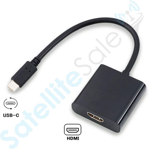 SatelliteSale USB Type C إلى Female USB 3.0/VGA/USB-C محول متعدد المنافذ بسرعة 5 جيجابت في الثانية 1080 بكسل PVC أسود in Saudi Arabia