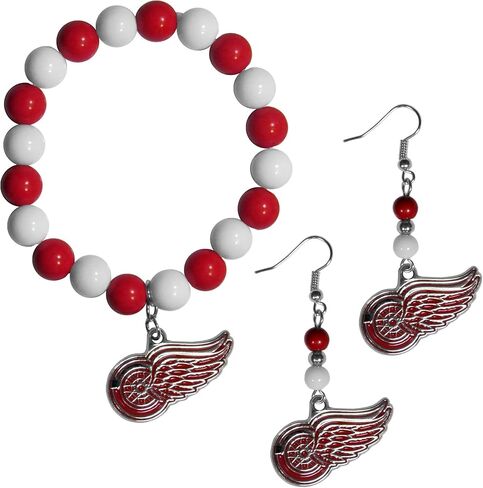 Siskiyou NHL unisex-adult Fan Bead Earrings and Bracelet Set in Saudi Arabia
