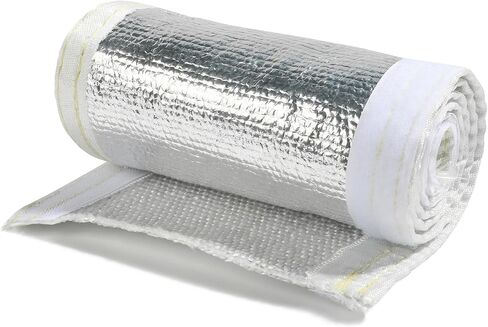 Zlirfy غلاف درع سلكي ملفوف بالحرارة من الألومنيوم، 1-1/2 بوصة 3/4 بوصة ID 3.2FT غلاف ألومنيوم خفيف الوزن معزول من الألياف الزجاجية، كابل خط درع الحرارة (1-1/2 بوصة، 3.2 قدم) in Kuwait
