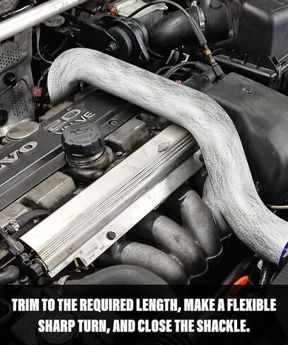 Zlirfy غلاف درع سلكي ملفوف بالحرارة من الألومنيوم، 1-1/2 بوصة 3/4 بوصة ID 3.2FT غلاف ألومنيوم خفيف الوزن معزول من الألياف الزجاجية، كابل خط درع الحرارة (1-1/2 بوصة، 3.2 قدم) in Kuwait