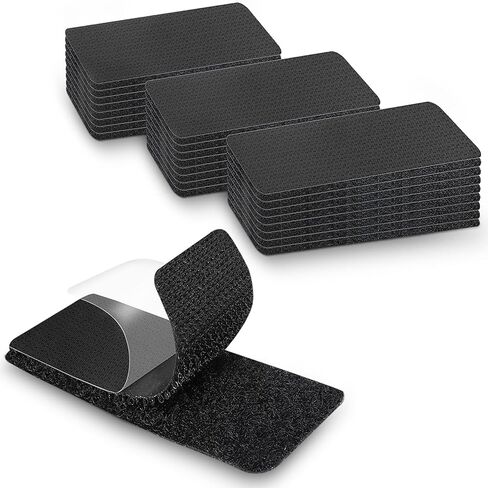 شرائط ربط وحلقة Lekou مع لاصق، أسود 2 × 4 بوصة - 24 مجموعة من شريط لاصق وحلقة لاصقة، شرائط لاصقة شديدة التحمل، شريط تثبيت لاصق قابل لإعادة الإغلاق على الوجهين in Kuwait