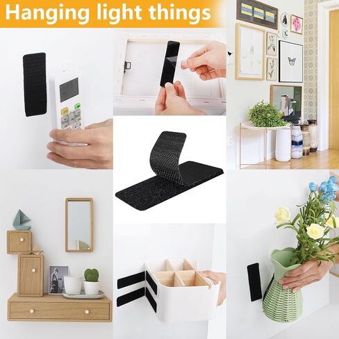 شرائط ربط وحلقة Lekou مع لاصق، أسود 2 × 4 بوصة - 24 مجموعة من شريط لاصق وحلقة لاصقة، شرائط لاصقة شديدة التحمل، شريط تثبيت لاصق قابل لإعادة الإغلاق على الوجهين in Kuwait