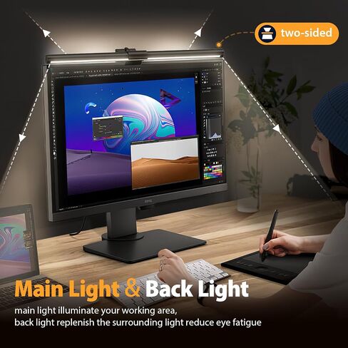 Computer Monitor Light LED Light Bar with Backlight Eye-Care Screen Monitor Lamp with 3 Color Temperature Modes Brightness Adjustable USB Powered Lamp for Gaming PC/Home/Office (Upgrade PRO+) in Saudi Arabia