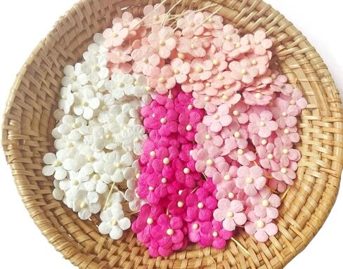 مجموعة PLflower مكونة من 50 زهرة صغيرة مزخرفة باللون الوردي مع جذع خيط ورق التوت حجم زهرة التوت 0.30 بوصة صغير جدًا وردي 1 سجل قصاصات زفاف مصنوع يدويًا للعديد من مشاريع البطاقات اليدوية in Kuwait