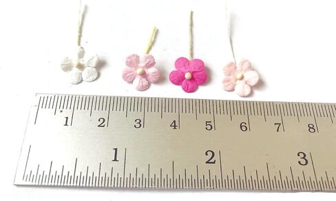 مجموعة PLflower مكونة من 50 زهرة صغيرة مزخرفة باللون الوردي مع جذع خيط ورق التوت حجم زهرة التوت 0.30 بوصة صغير جدًا وردي 1 سجل قصاصات زفاف مصنوع يدويًا للعديد من مشاريع البطاقات اليدوية in Kuwait