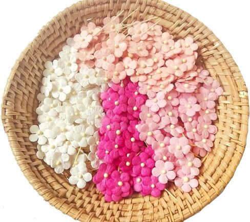 مجموعة PLflower مكونة من 50 زهرة صغيرة مزخرفة باللون الوردي مع جذع خيط ورق التوت حجم زهرة التوت 0.30 بوصة صغير جدًا وردي 1 سجل قصاصات زفاف مصنوع يدويًا للعديد من مشاريع البطاقات اليدوية in Kuwait