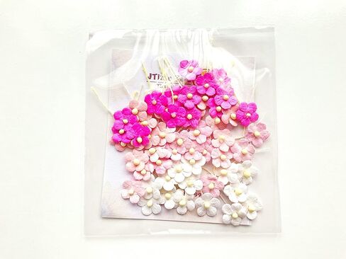 مجموعة PLflower مكونة من 50 زهرة صغيرة مزخرفة باللون الوردي مع جذع خيط ورق التوت حجم زهرة التوت 0.30 بوصة صغير جدًا وردي 1 سجل قصاصات زفاف مصنوع يدويًا للعديد من مشاريع البطاقات اليدوية in Kuwait