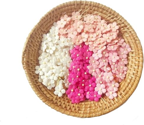 مجموعة PLflower مكونة من 50 زهرة صغيرة مزخرفة باللون الوردي مع جذع خيط ورق التوت حجم زهرة التوت 0.30 بوصة صغير جدًا وردي 1 سجل قصاصات زفاف مصنوع يدويًا للعديد من مشاريع البطاقات اليدوية in Kuwait