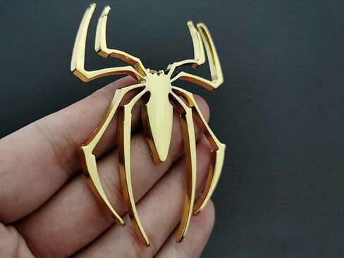 قطعتان من شارات عنكبوت كروم ثلاثية الأبعاد لتزيين السيارة للسيارات العالمية والشاحنات والدراجات النارية وRV والسكوتر وسيارات الدفع الرباعي والباب والنافذة (أسود-B0CJBKLZKB) in Kuwait