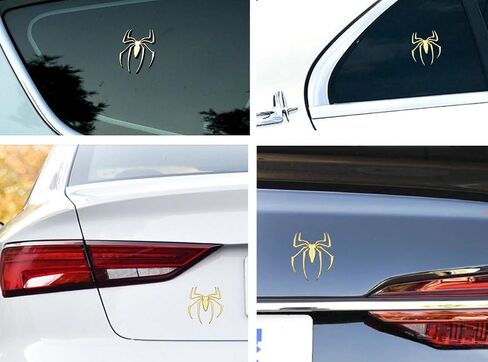 قطعتان من شارات عنكبوت كروم ثلاثية الأبعاد لتزيين السيارة للسيارات العالمية والشاحنات والدراجات النارية وRV والسكوتر وسيارات الدفع الرباعي والباب والنافذة (أسود-B0CJBKLZKB) in Kuwait
