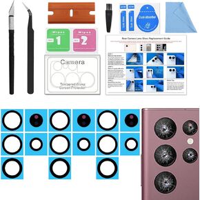 3 Pack Galaxy A15 5G Back Rear Camera Lens Glass Replacement, Standard Lens, Glass Construction, Black, Compatible with Samsung NX Mounting in Kuwait