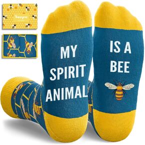 HAPPYPOP Bee Gifts for Men Women - Honey Bee Lover Socks for Insect Bug Bumblebee Beekeepers in Saudi Arabia