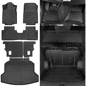 Naibeve Floor Mats for 2019-2023 2024 Honda Passport - All Weather Custom Fit Honda Passport Floor Mats Cargo Mat Liners Front & Rear Row Waterproof Interior Accessories in Kuwait