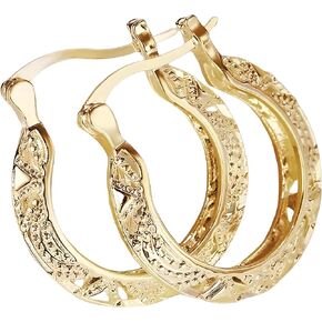 Vintage Mexican Hoop Earrings,Filigree Hoop Earrings | Stylish Handcrafted Textured Hoop Earrings for Women, Mexican-Inspired Vintage Jewelry with Intricate Design – Perfect for Casual or Formal Occasions in Kuwait