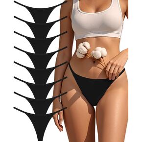 Cotton G-String Thongs for Women Underwear Breathable Stretch Low Rise Panties T-back Sexy Ladies 8 Pack in Saudi Arabia