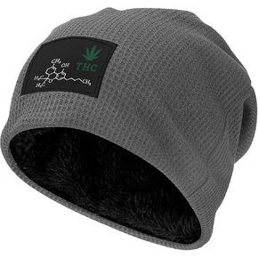 BUECDHYEI THC Molecule Beanie for Men and Women, Fleece Lined Winter Skull Cap in Saudi Arabia