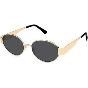 YUIAAOKY Retro Oval Sunglasses for Women Men Trendy Designer Sun Glasses Classic Metal Frame Shades 90s Gold Glasses in Saudi Arabia