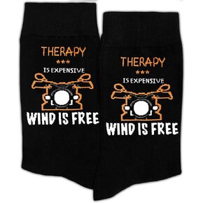 GRXXPIP Therapy Is Expensive Wind Is Free Socks–Funny Motorcycle Rider Socks for Bikers, Chopper & Cruiser Lovers, Great Birthday or Christmas Gift for Motorbike Enthusiasts.(151) in Saudi Arabia