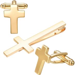 مقطع ربطة عنق الفضة الذهبية السوداء وأزرار أكمام للرجال مقاطع شريط التعادل. in Kuwait