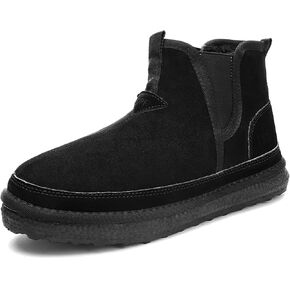 Yebonsho Winter snow boots for men Fur Lined Warm Anti-Slip Ankle Boots suede Chelsea Boots in Saudi Arabia